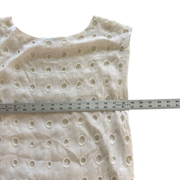 Alice + Olivia White Textured Sleeveless Blouse Top 100% Silk Womens Size M
